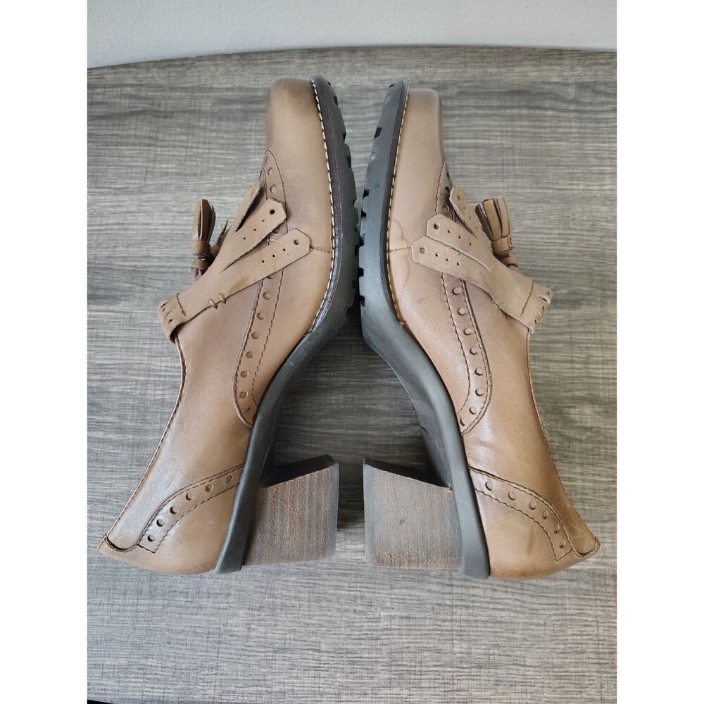 Earth Sundowner Cinnamon Leather Kiltie Tassel Block Heel Dress Shoes 9.5B - Picture 6 of 10